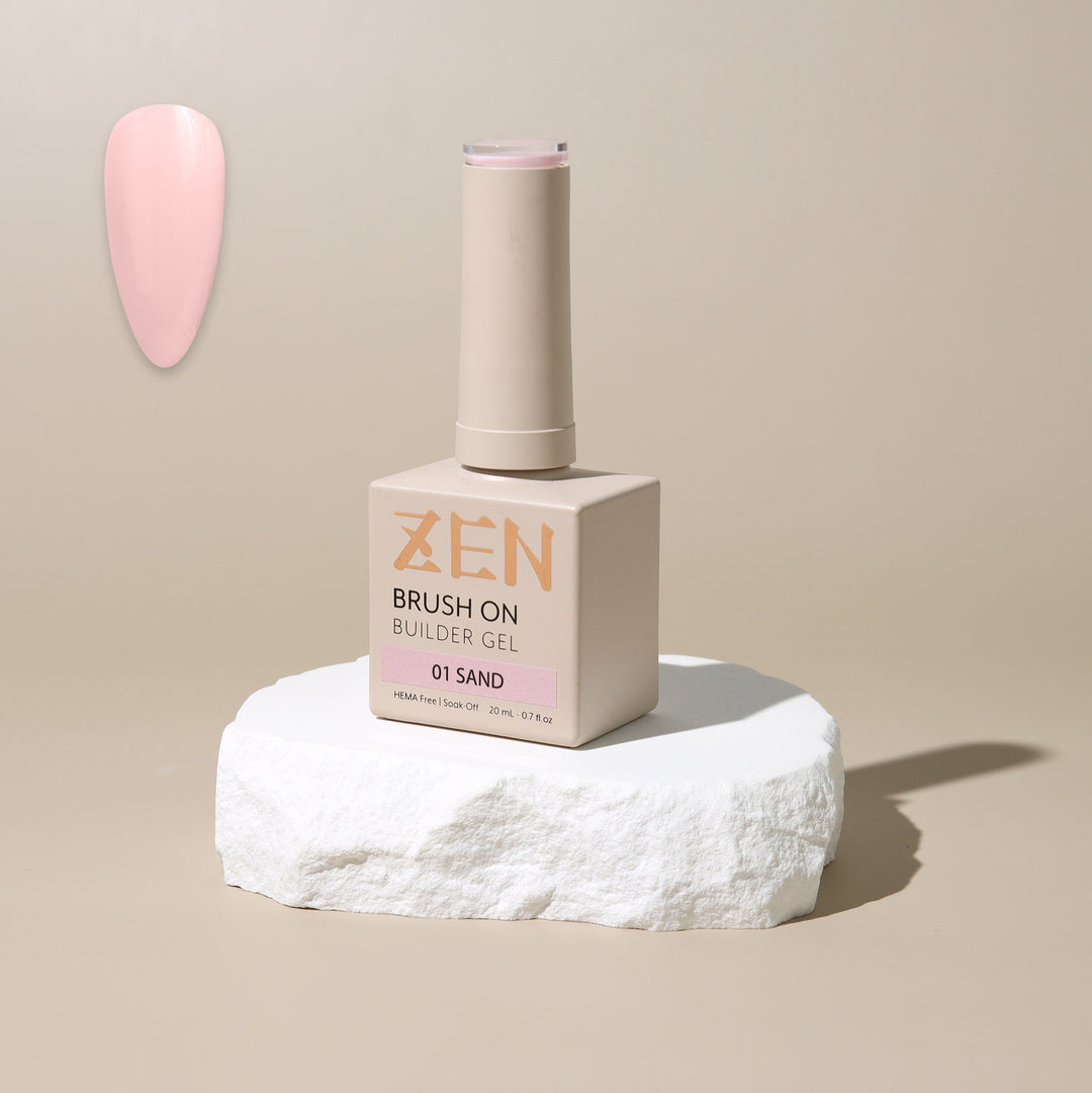 ZEN Brush On Builder Gel (01) - 20mL | HEMA-Free & Soak-Off Builder in a Bottle