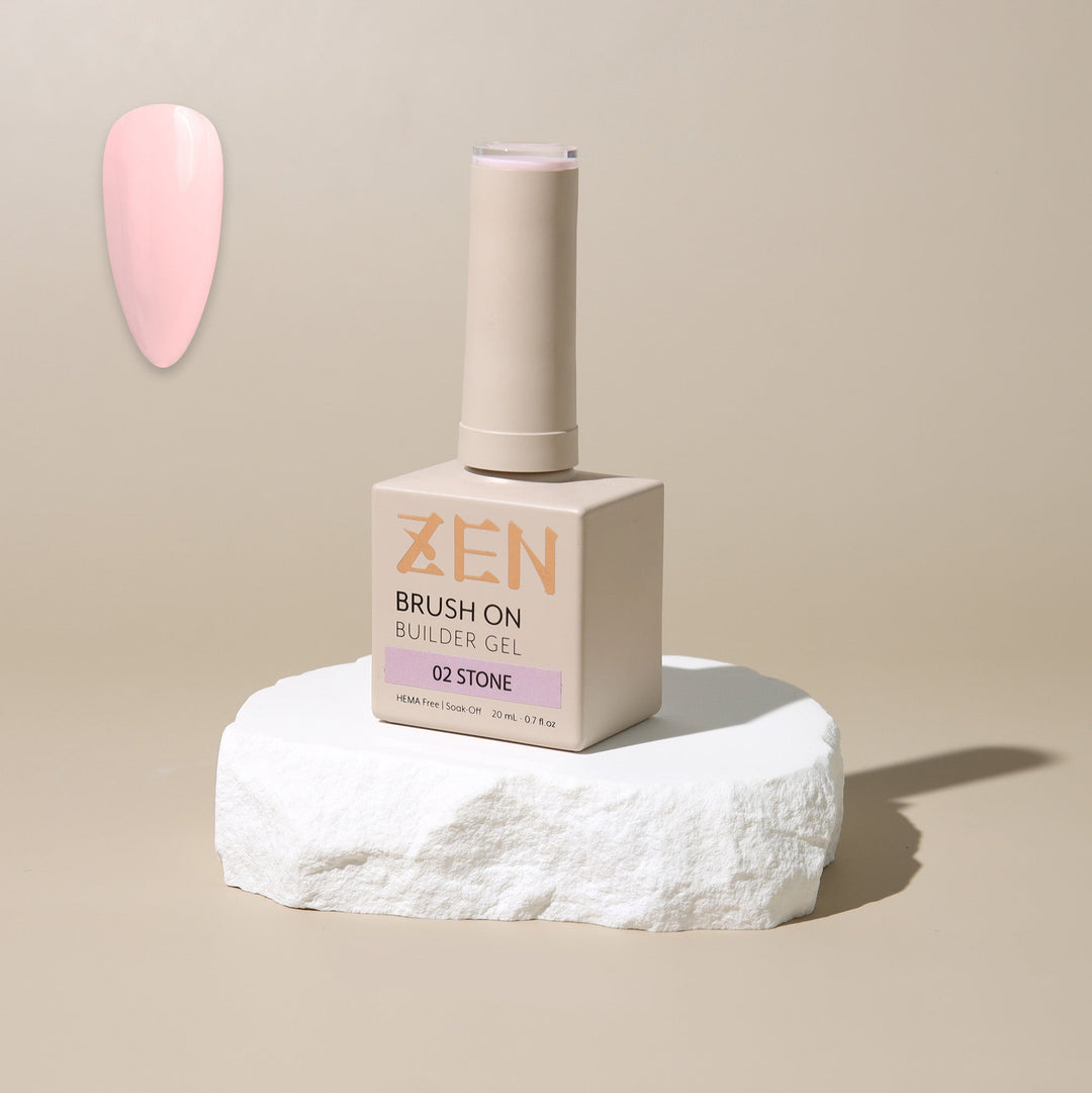 ZEN Brush On Builder Gel (02) - 20mL | HEMA-Free & Soak-Off Builder in a Bottle