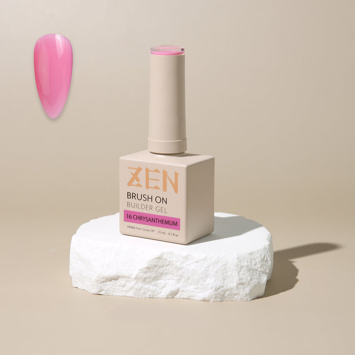 ZEN Brush On Builder Gel (16) - 20mL | HEMA-Free & Soak-Off Builder in a Bottle