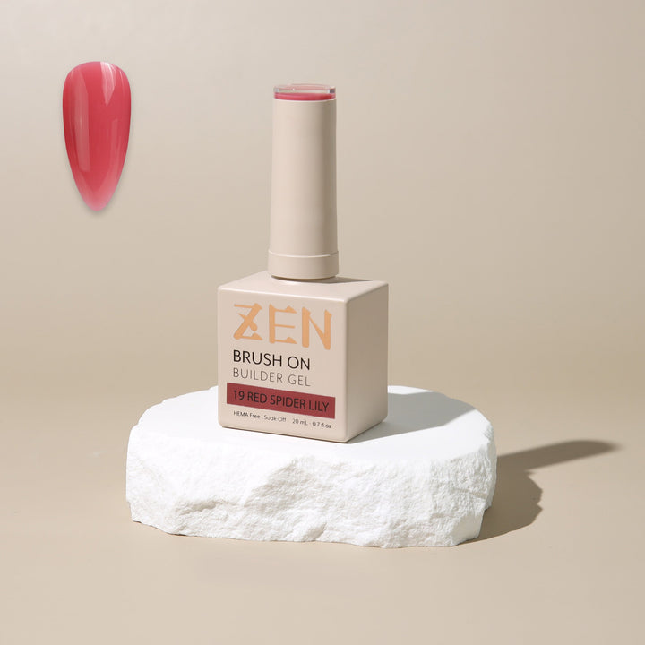 ZEN Brush On Builder Gel (19) - 20mL | HEMA-Free & Soak-Off Builder in a Bottle