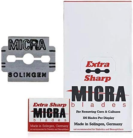 MICRA - Extra Sharp Razor Blades Hard Skin Callus Remover Corn Pedicure 100pcs