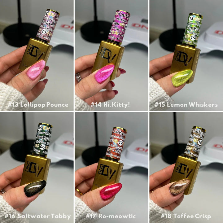 DIVA 9D Cat Eye Candy – 12 Colour Gel Polish Set (Magnetic 9D Shimmer Pigment)
