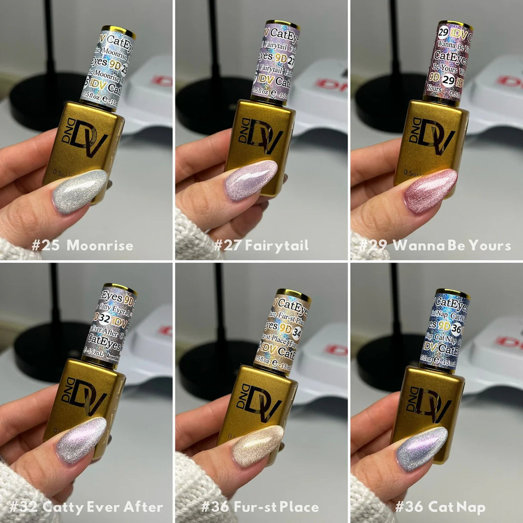 DIVA 9D Cat Eye Daydream – 12 Colour Gel Polish Set (Opalescent 9D Magnetic Pigment)