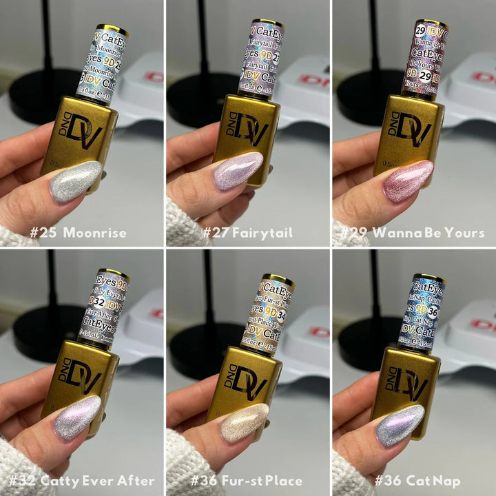 DIVA 9D Cat Eye Daydream – 12 Colour Gel Polish Set (Opalescent 9D Magnetic Pigment)