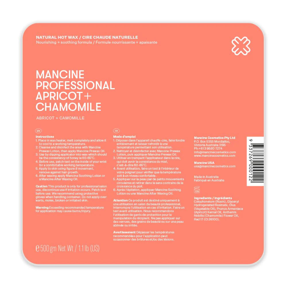 Mancine - Hot Wax Apricot + Chamomille 500g