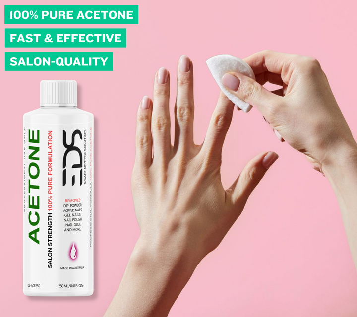 EDS 100% Pure Acetone SNS Gel Acrylic Nail Polish Soak Off Remover - 250 ml