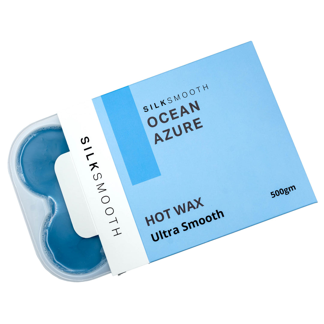 SilkSmooth Ocean Azure Hard Hot Wax Pallet Tray 500g Waxing Hair Removal