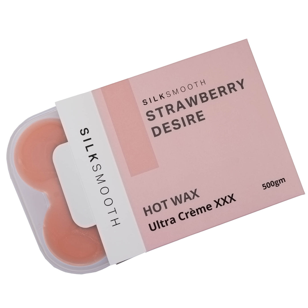 SilkSmooth Strawberry Desire Hard Hot Wax Pallet Tray 500g Waxing Hair Removal