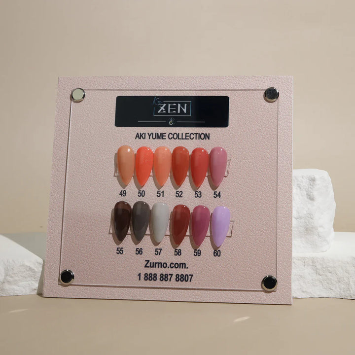 KAZEN Aki Yumi Collection (#49 - #60) | 12 HEMA-Free Brush On Builder Gels