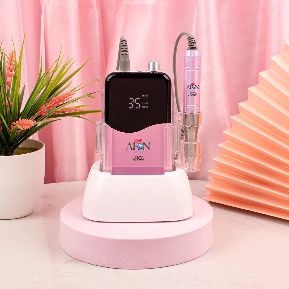 2-in-1 Hybrid Brushless Portable Nail Drill Machine #Gradient Pink
