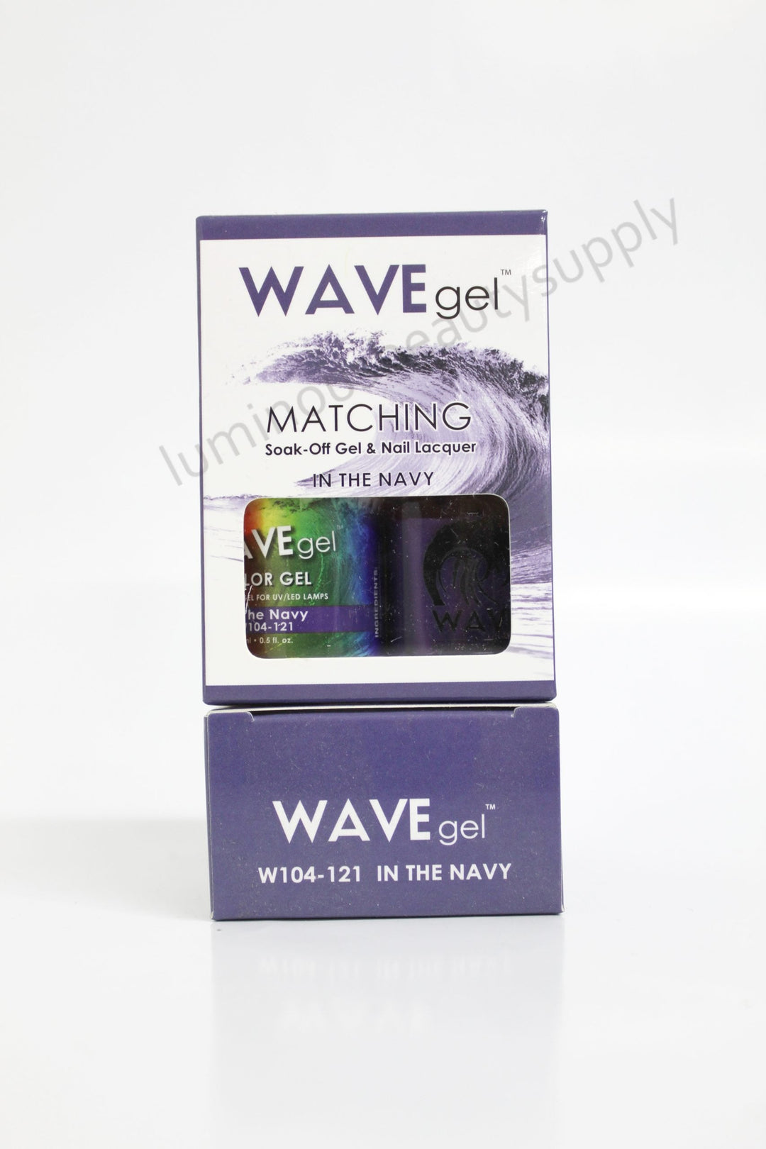 WaveGel Matching Duo Gel Nail Polish & Nail Lacquer W104 In The Navy