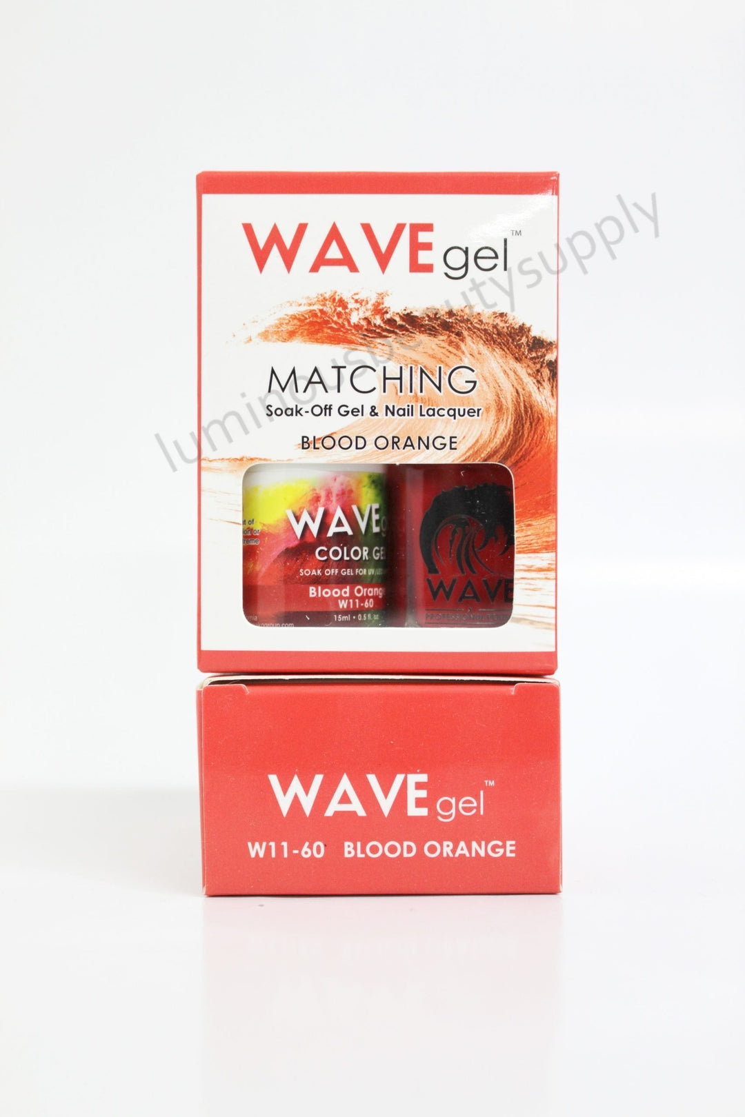 WaveGel Matching Duo Gel Nail Polish & Nail Lacquer W11-60 Blood Orange