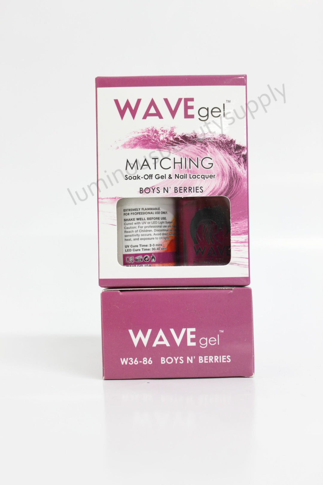 WaveGel Matching Duo Gel Nail Polish & Nail Lacquer W36-86 Boys N Berries