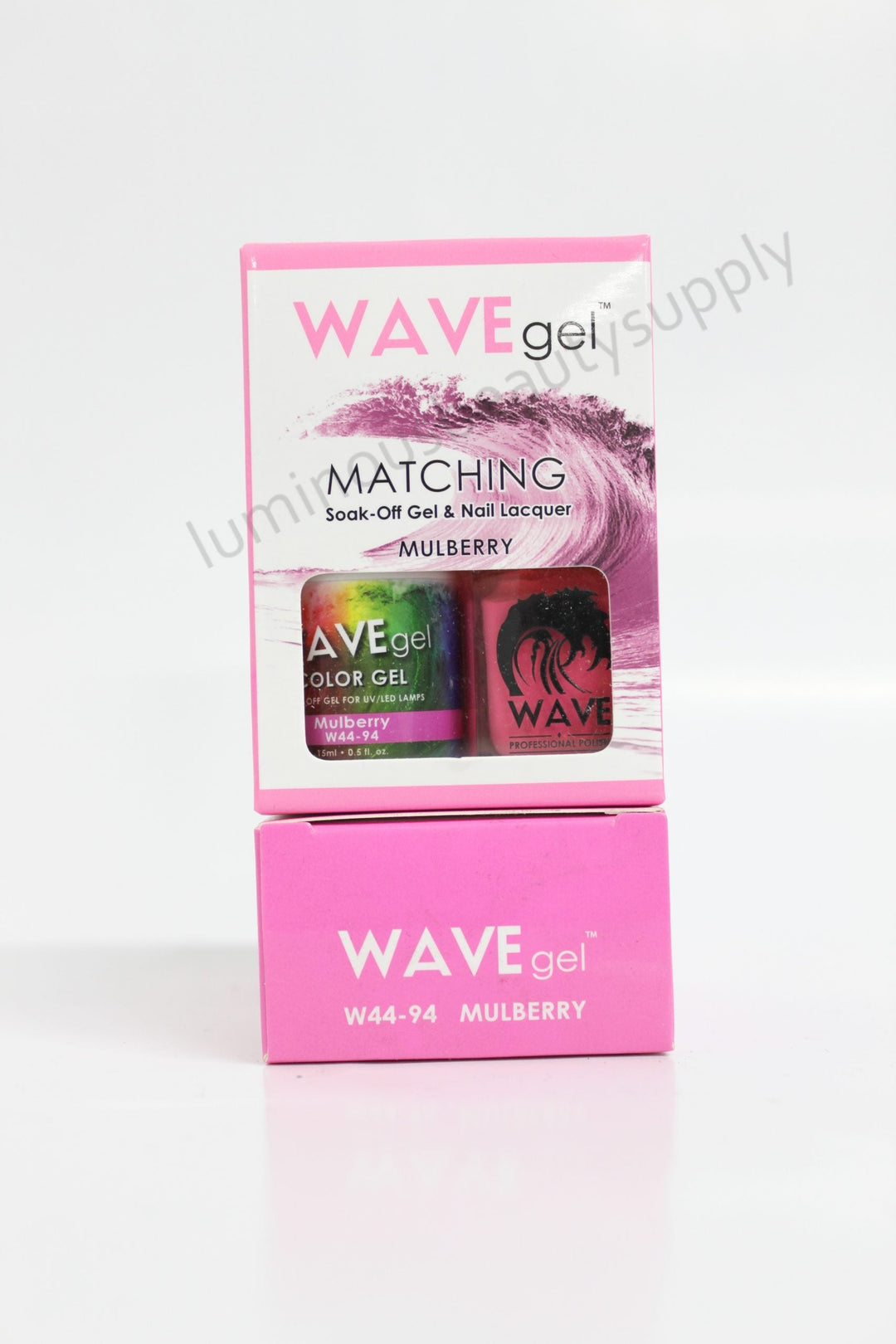 WaveGel Matching Duo Gel Nail Polish & Nail Lacquer W44 - 94 Mulberry