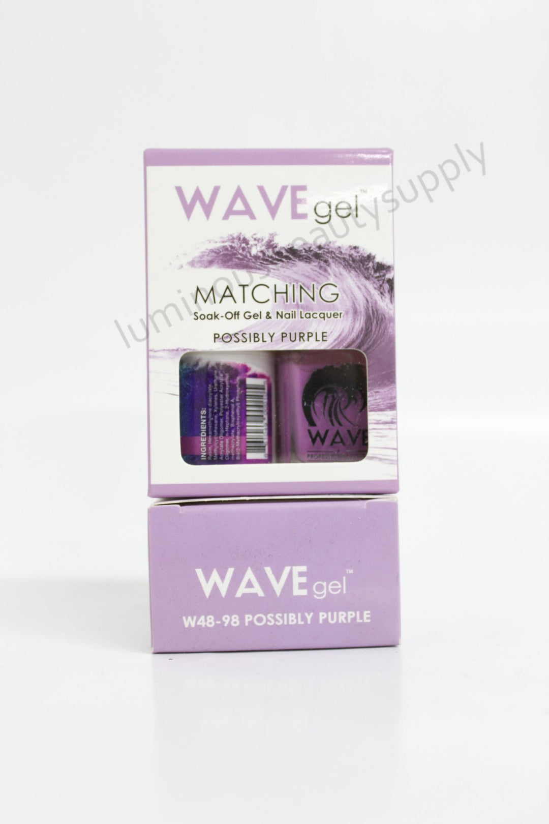 WaveGel Matching Duo Gel Nail Polish & Nail Lacquer W48 - 98 Possibly Purple