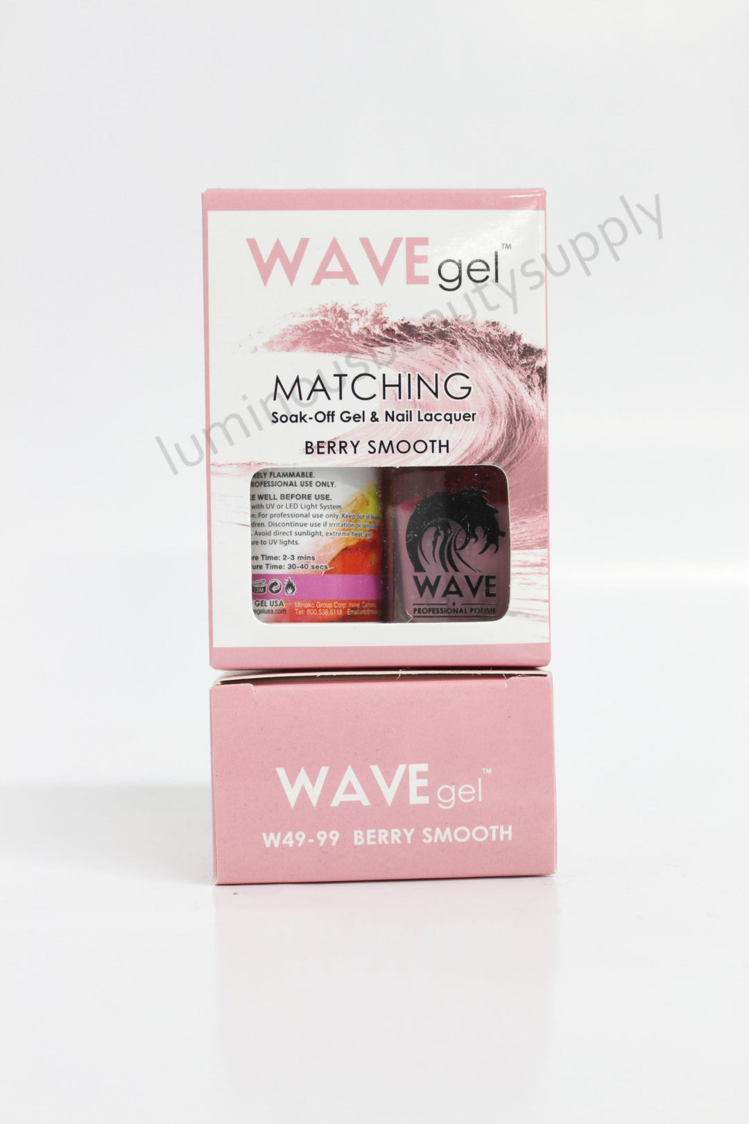 WaveGel Matching Duo Gel Nail Polish & Nail Lacquer W49 - 99 Berry Smooth