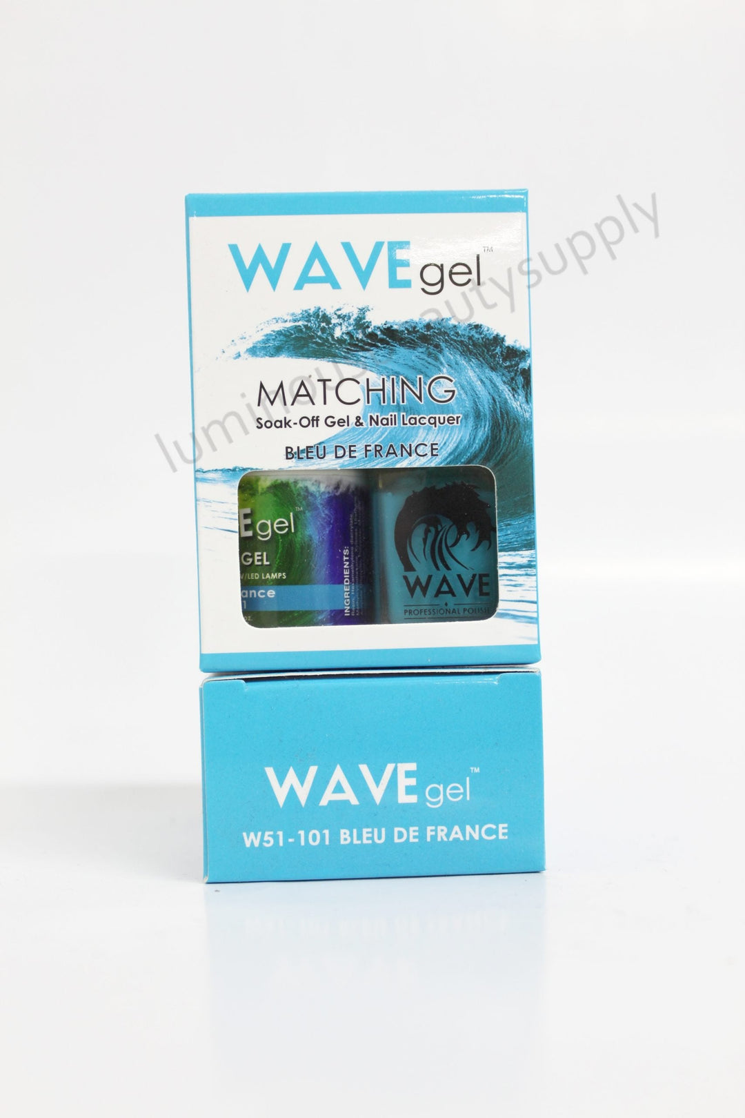 WaveGel Matching Duo Gel Nail Polish & Nail Lacquer W51 - 101 Bleu De France