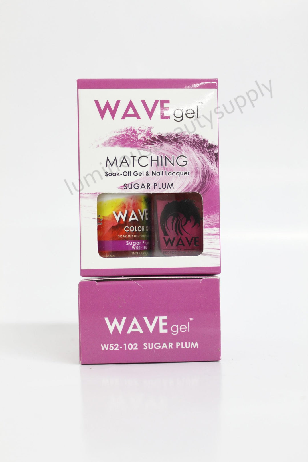 WaveGel Matching Duo Gel Nail Polish & Nail Lacquer W52 - 102 Sugar Plum