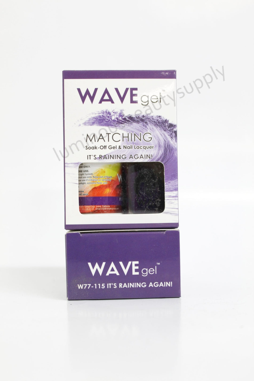 WaveGel Matching Duo Gel Nail Polish & Nail Lacquer W77 - 115 It's Raining Again