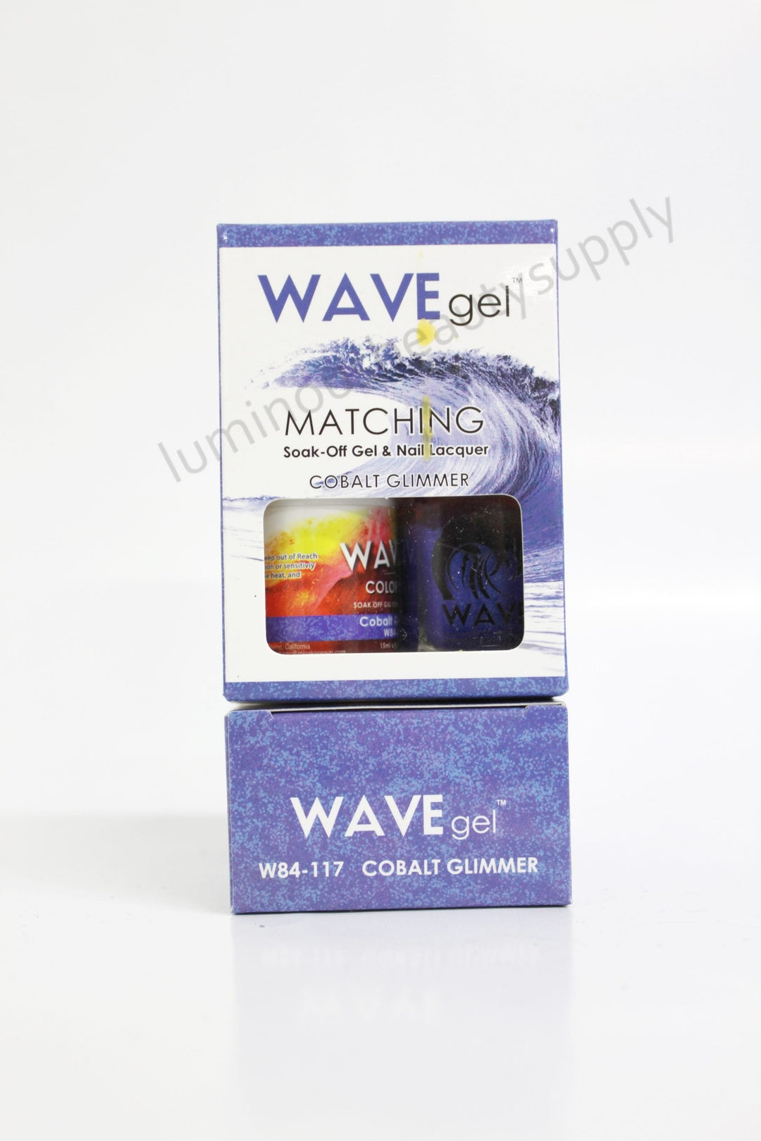 WaveGel Matching Duo Gel Nail Polish & Nail Lacquer W84 - 117 Cobailt Gummer