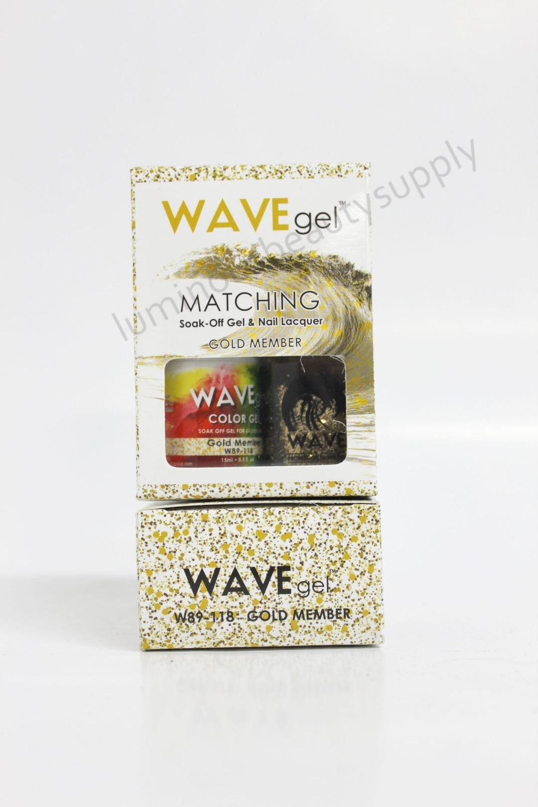WaveGel Matching Duo Gel Nail Polish & Nail Lacquer W89 - 118 Gold Member