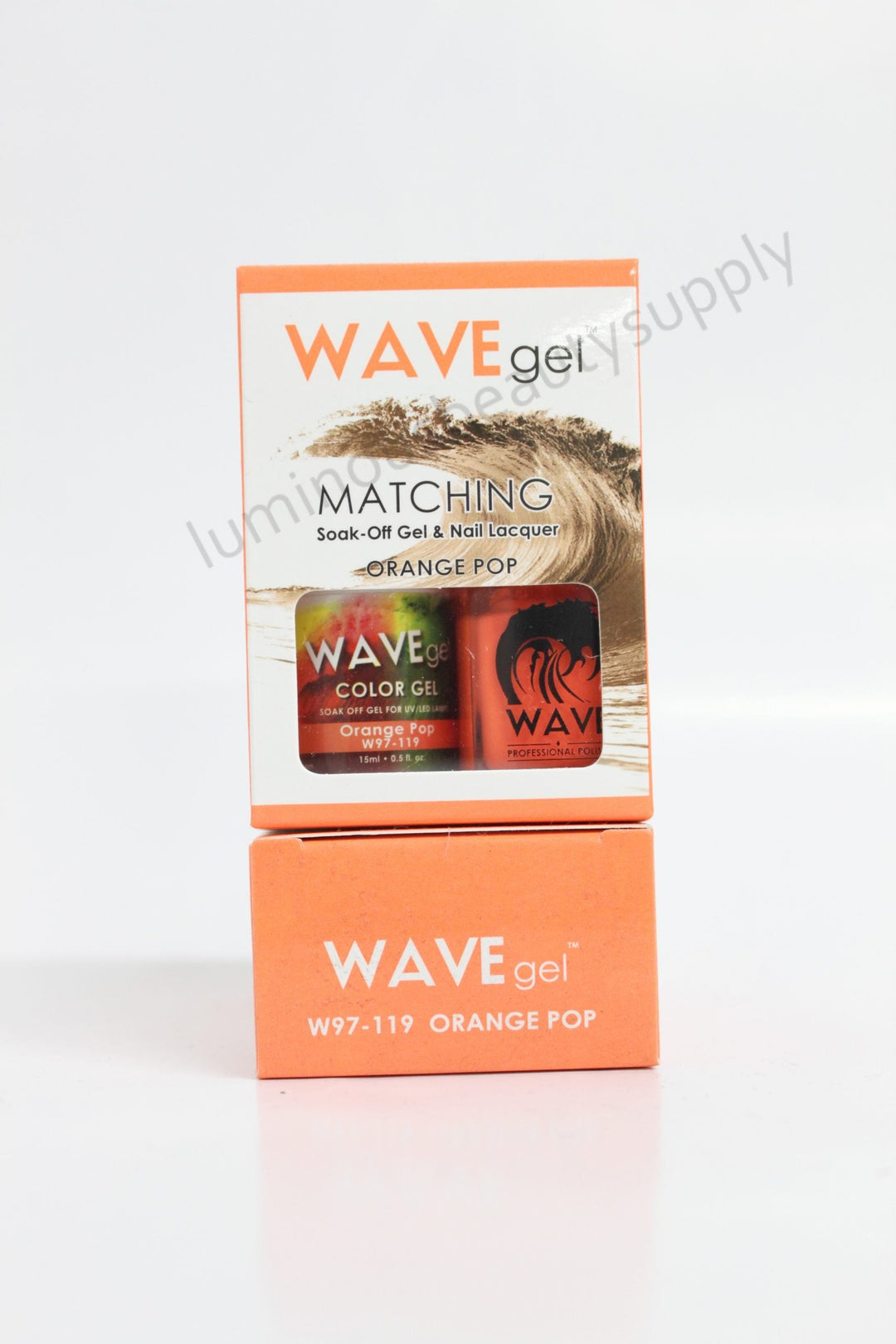 WaveGel Matching Duo Gel Nail Polish & Nail Lacquer W97 - 119 Orange Top