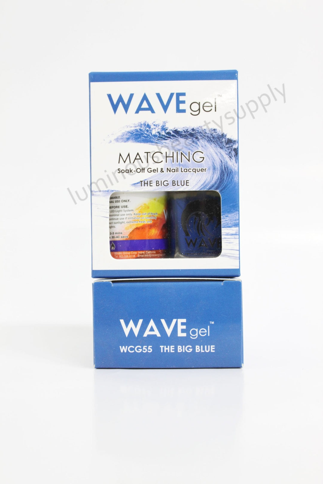 WaveGel Matching Duo Gel Nail Polish & Nail Lacquer W55 The Big Blue