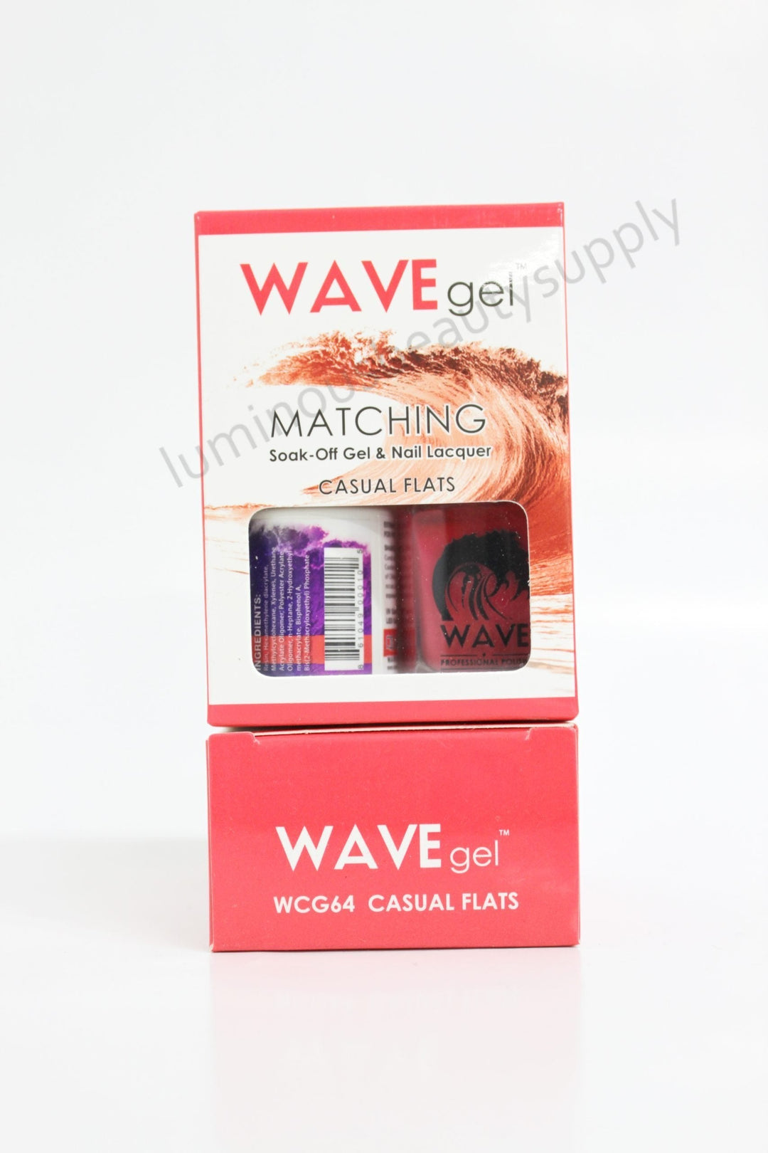 WaveGel Matching Duo Gel Nail Polish & Nail Lacquer W64 Casual Flats