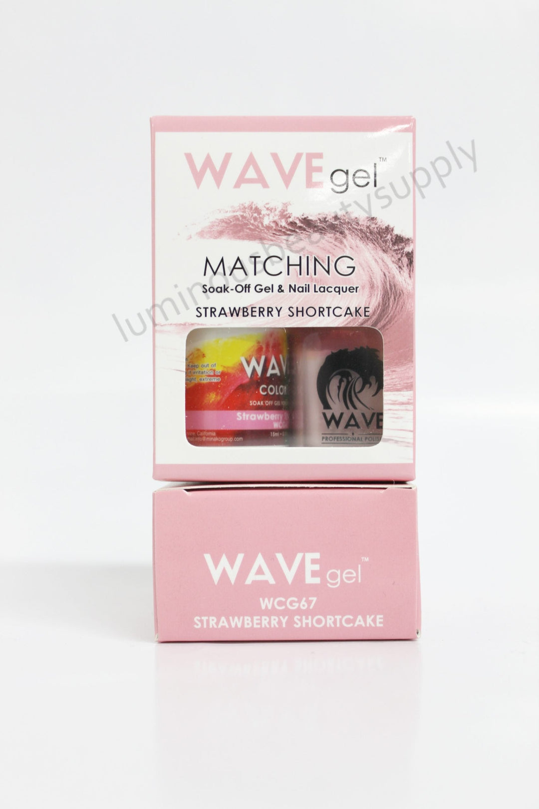 WaveGel Matching Duo Gel Nail Polish & Nail Lacquer W67 Strawberry Shortcake