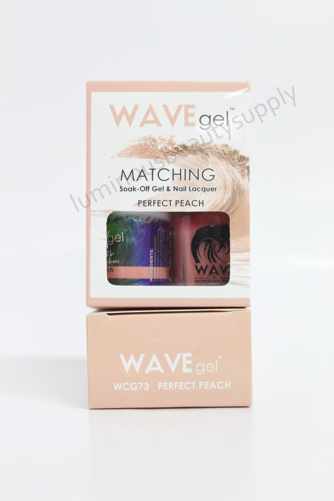 WaveGel Matching Duo Gel Nail Polish & Nail Lacquer W73 Perfect Peach