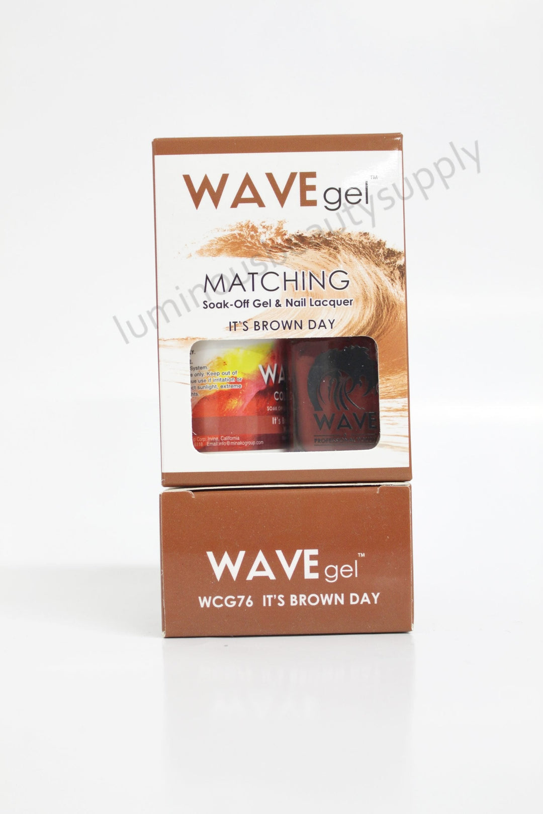 WaveGel Matching Duo Gel Nail Polish & Nail Lacquer W76 It's Brown Day