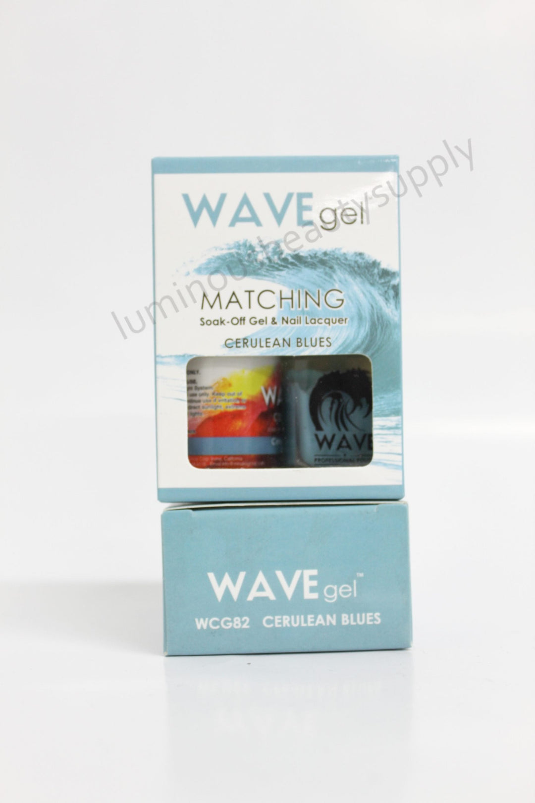 WaveGel Matching Duo Gel Nail Polish & Nail Lacquer W82 Cerulean Blues