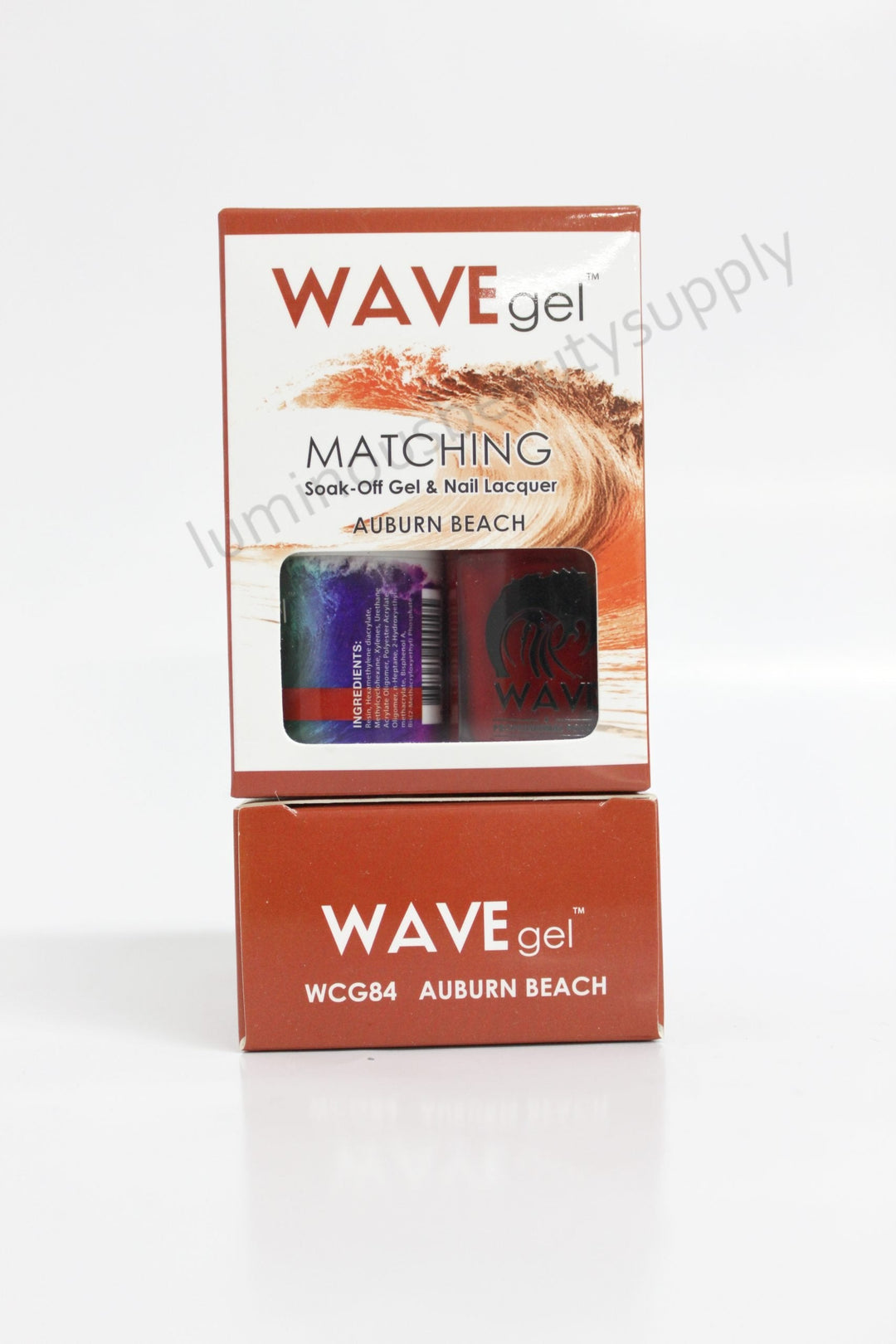 WaveGel Matching Duo Gel Nail Polish & Nail Lacquer W84 Auburn Beach