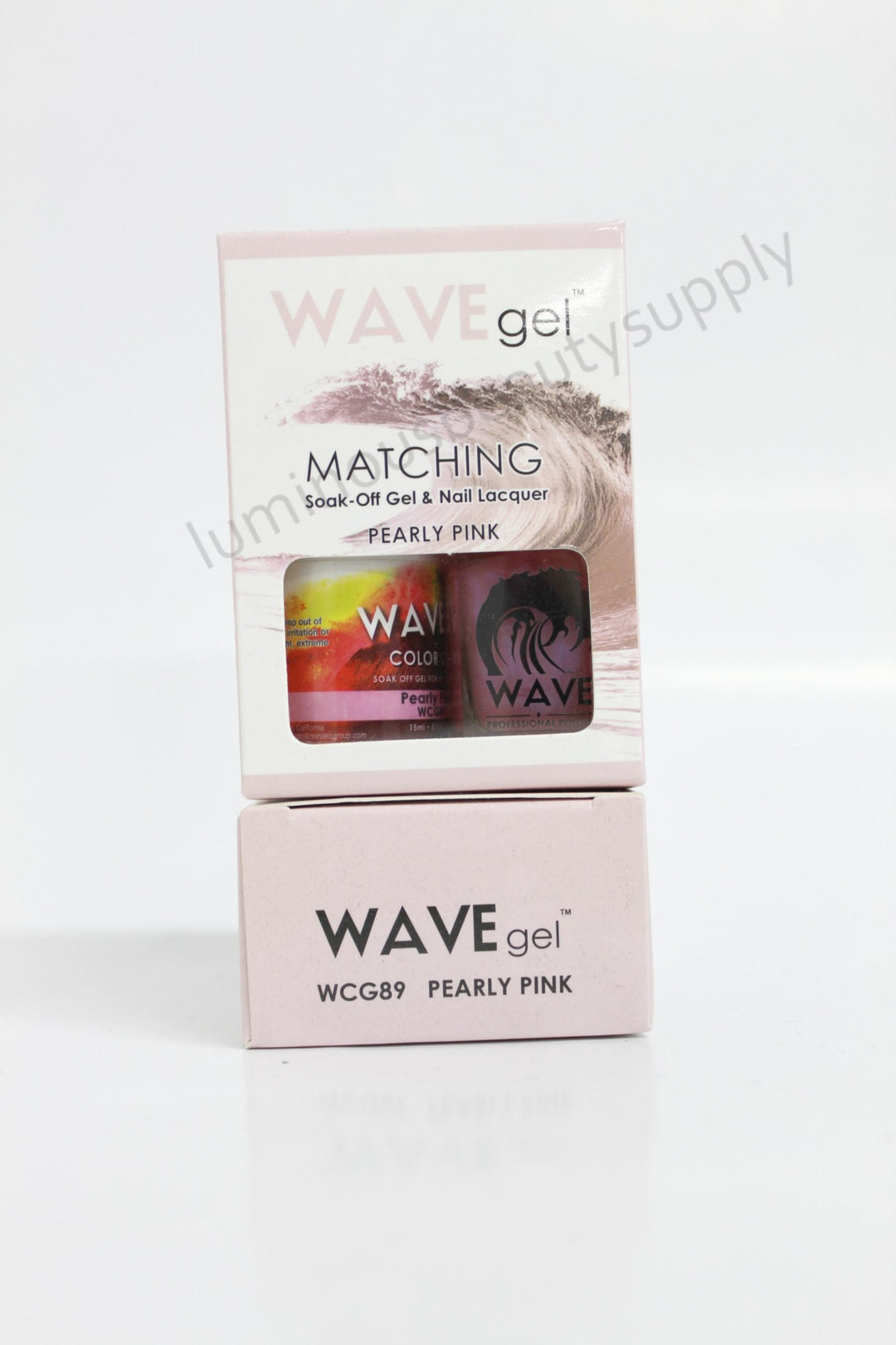 WaveGel Matching Duo Gel Nail Polish & Nail Lacquer W89 Pearly Pink