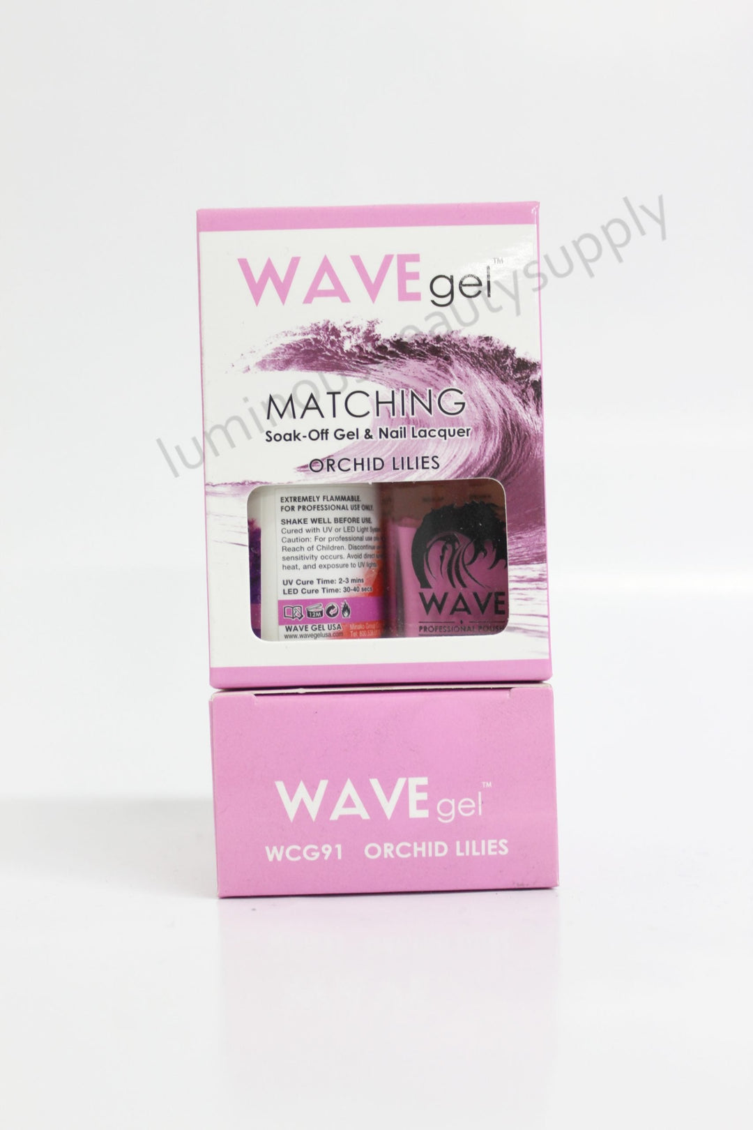 WaveGel Matching Duo Gel Nail Polish & Nail Lacquer W91 Orchid Lilies