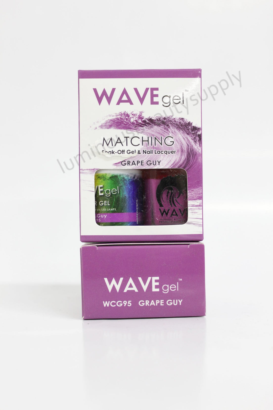 WaveGel Matching Duo Gel Nail Polish & Nail Lacquer W95 Grape Guy