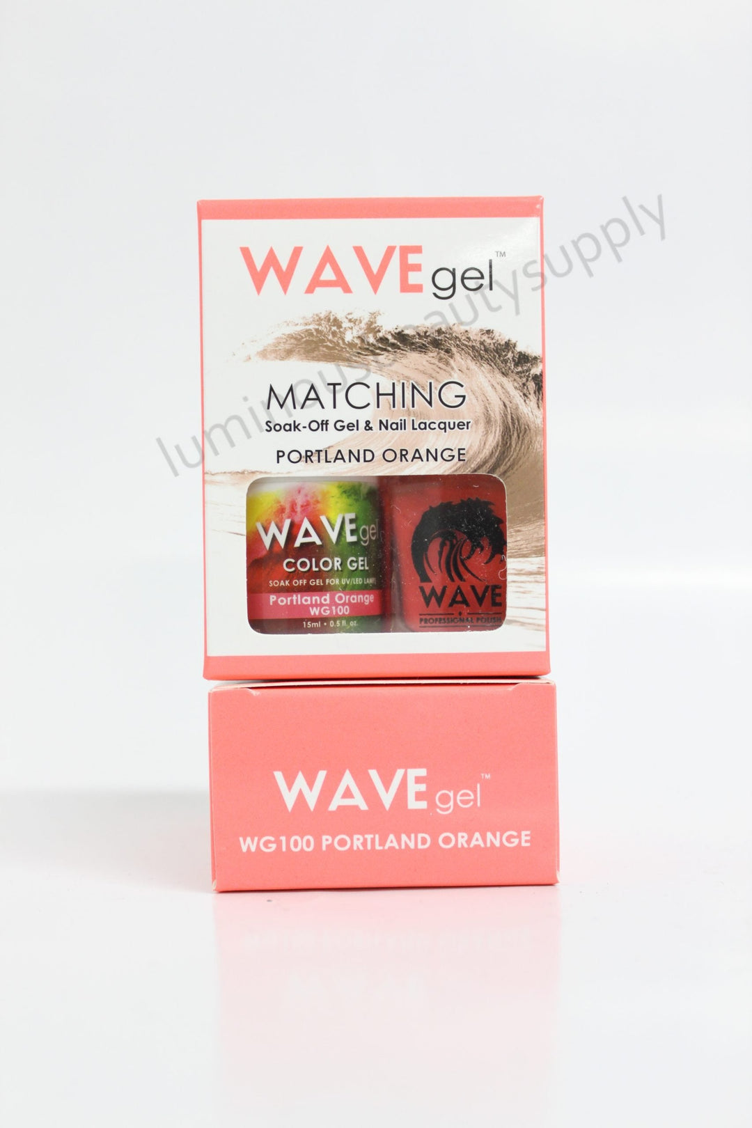 WaveGel Matching Duo Gel Nail Polish & Nail Lacquer W100 Portland Orange