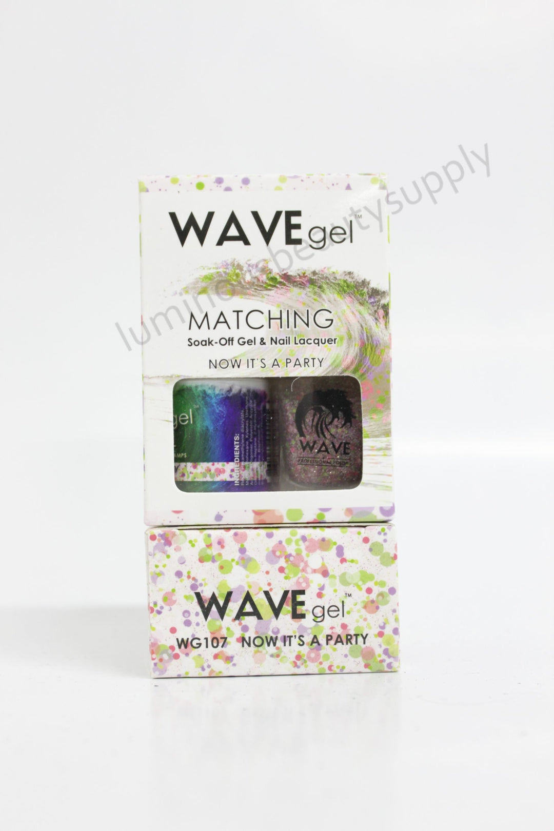 WaveGel Matching Duo Gel Nail Polish & Nail Lacquer W107 Now It's A Party