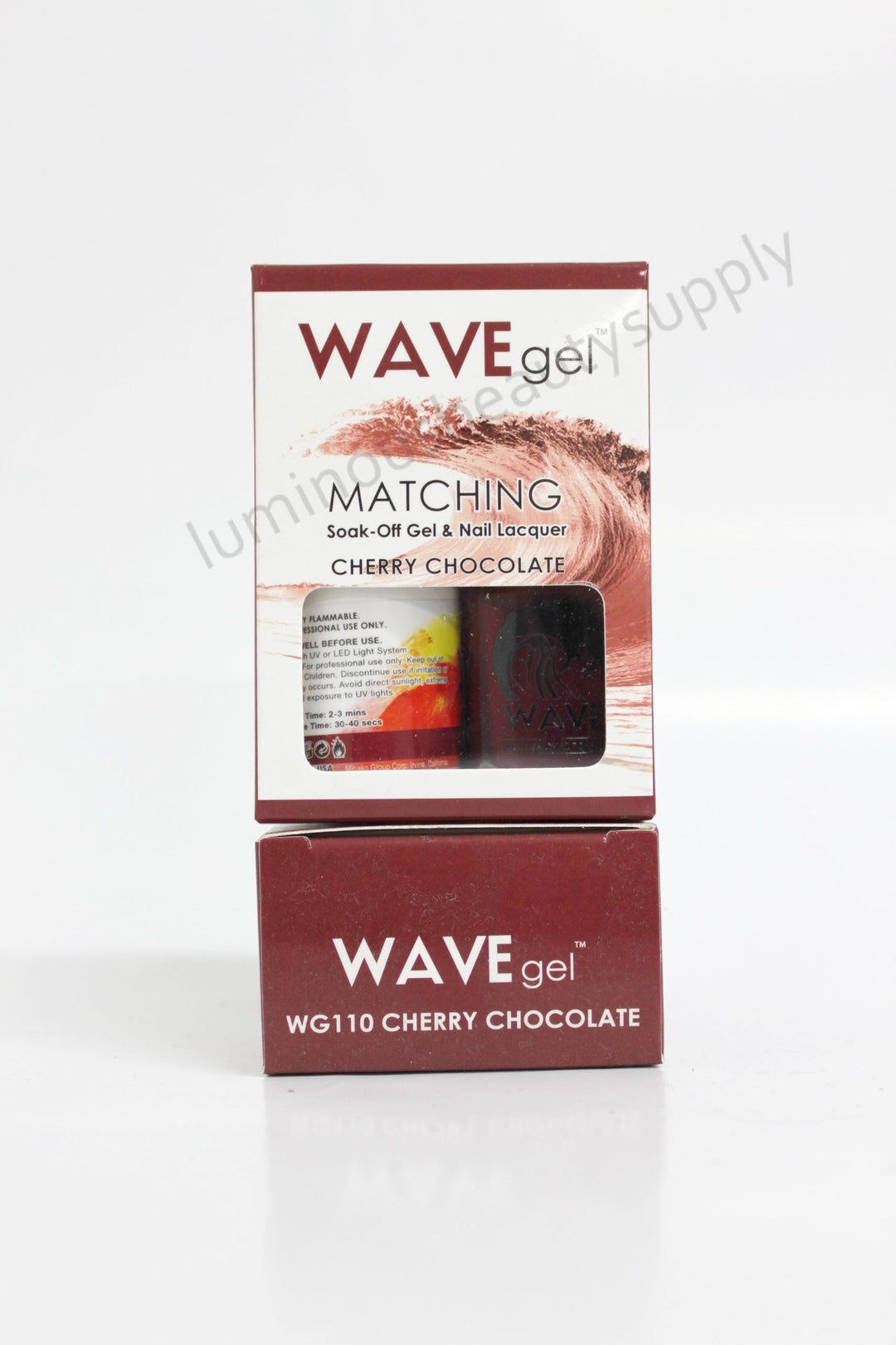 WaveGel Matching Duo Gel Nail Polish & Nail Lacquer W110 Cherry Chocolate