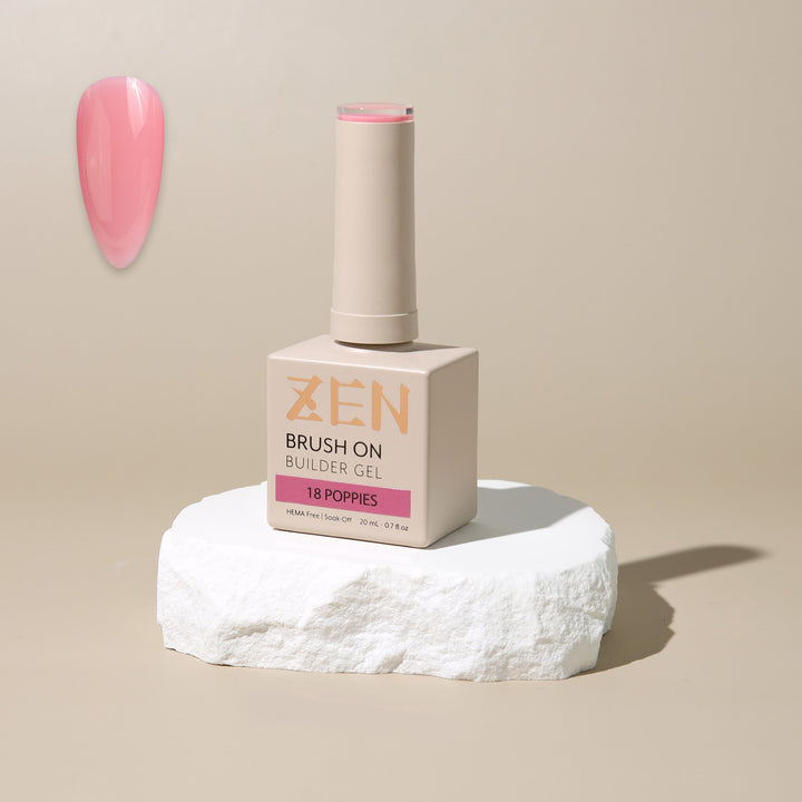 ZEN Brush On Builder Gel (18) - 20mL | HEMA-Free & Soak-Off Builder in a Bottle