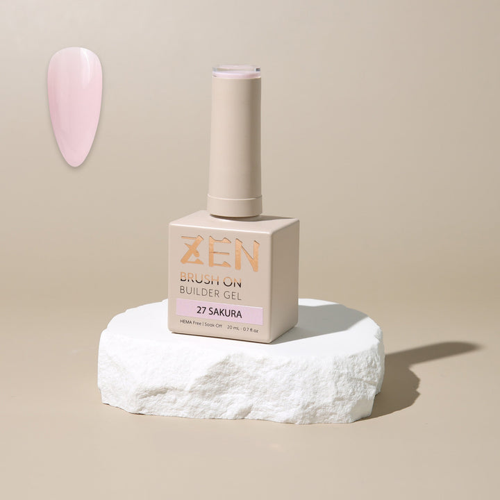 ZEN Brush On Builder Gel (27) - 20mL | HEMA-Free & Soak-Off Builder in a Bottle