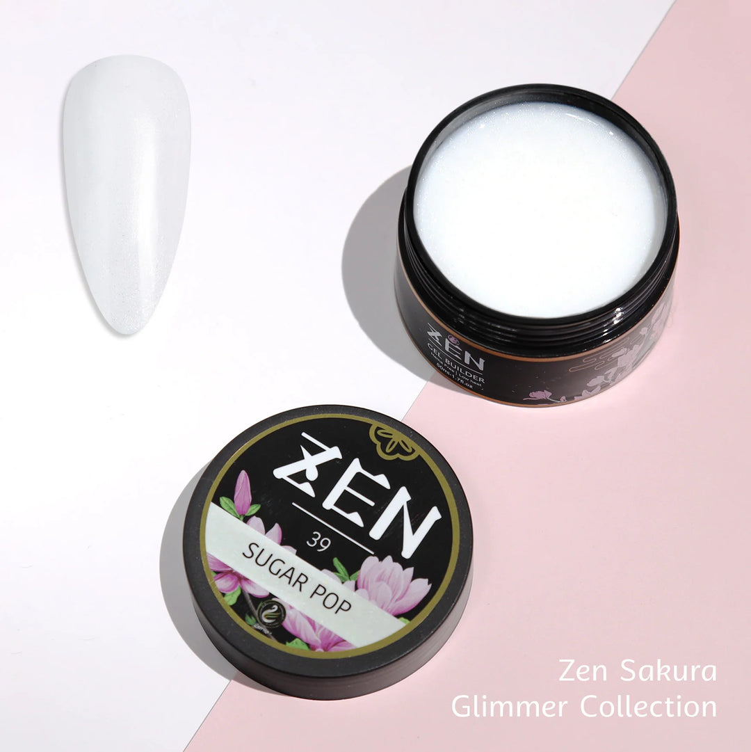 Zen Builder Gel In Jar – Sakura Glimmer Collection | Nail Sculpting Gel for Extensions & Overlays