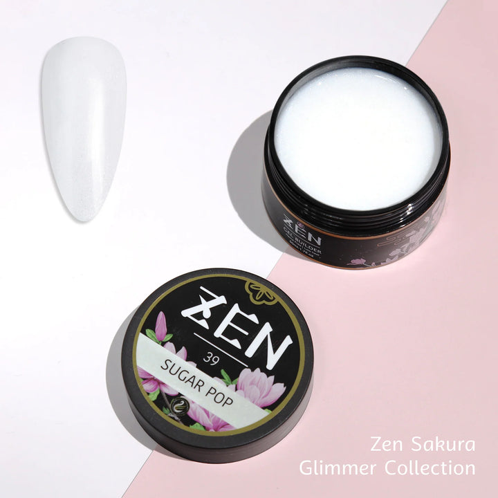 Zen Builder Gel In Jar – Sakura Glimmer Collection | Nail Sculpting Gel for Extensions & Overlays