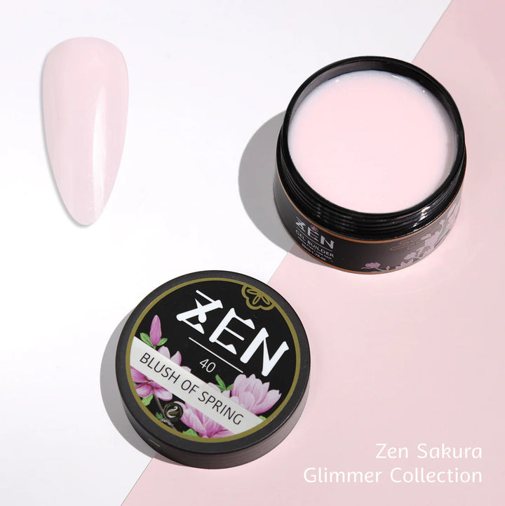 Zen Builder Gel In Jar – Sakura Glimmer Collection | Nail Sculpting Gel for Extensions & Overlays