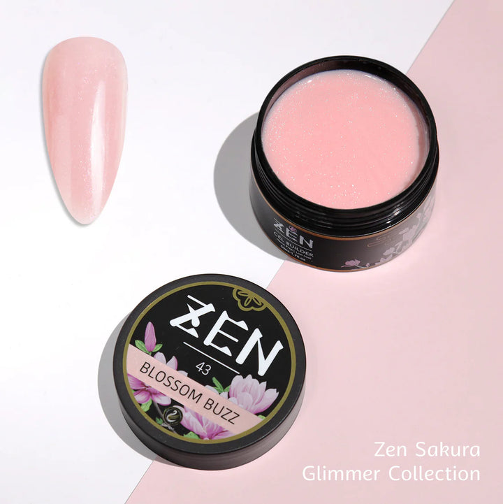Zen Builder Gel In Jar – Sakura Glimmer Collection | Nail Sculpting Gel for Extensions & Overlays