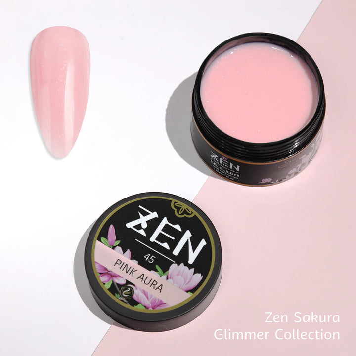 Zen Builder Gel In Jar – Sakura Glimmer Collection | Nail Sculpting Gel for Extensions & Overlays