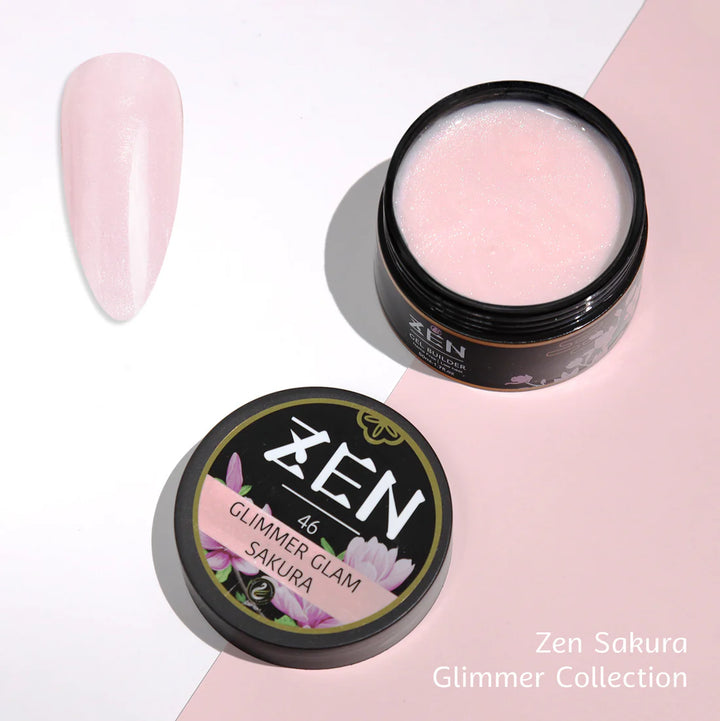 Zen Builder Gel In Jar – Sakura Glimmer Collection | Nail Sculpting Gel for Extensions & Overlays