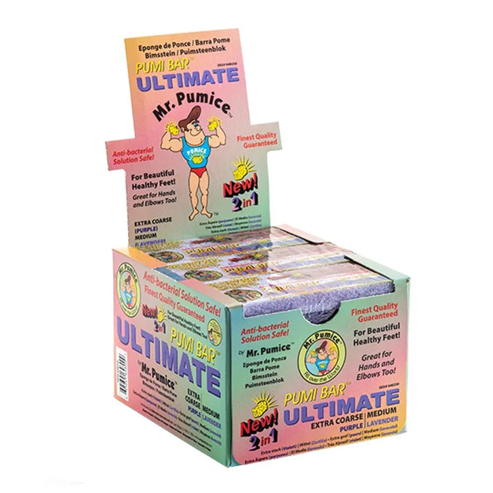 Mr. Pumice 2 in 1 Bar Extra Coarse/Medium Pedicure Foot Feet Heel Callus Removal PRO USE - 12 Piece - 1 Box
