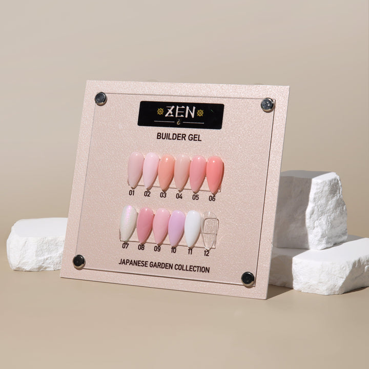 KAZEN Japanese Garden Collection (#1 - #12) | 12 HEMA-Free Brush On Builder Gels