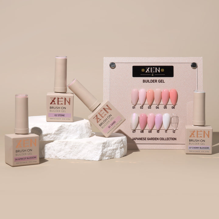 KAZEN Japanese Garden Collection (#1 - #12) | 12 HEMA-Free Brush On Builder Gels